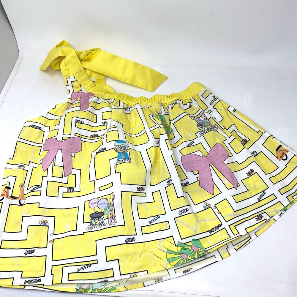 NWT val max Valmax girl’s top one shoulder size 16 yellow white CL